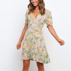 Petal and Pup Jeffree Floral Boho Ruffle mini Dress